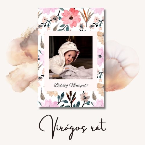 Virágos rét köszöntőkártya